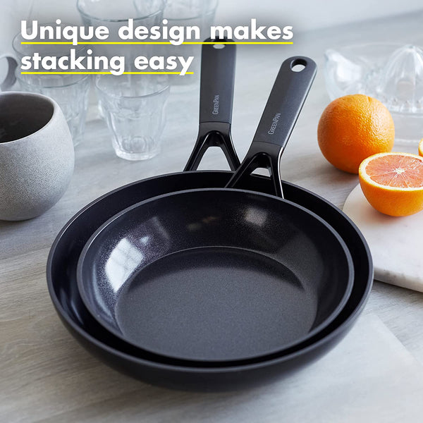 GreenPan SmartShape Healthy Ceramic Nonstick Hard Anodized Frypan/Skillet, 11", Black