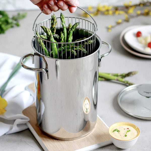 CRISTEL Extras collection, 6" x 11" Asparagus Pot, 18-10 stainless Steel