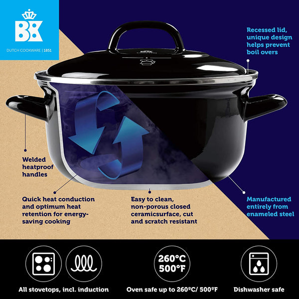 BK Cookware BV Dutch Oven 2.5QT, Black