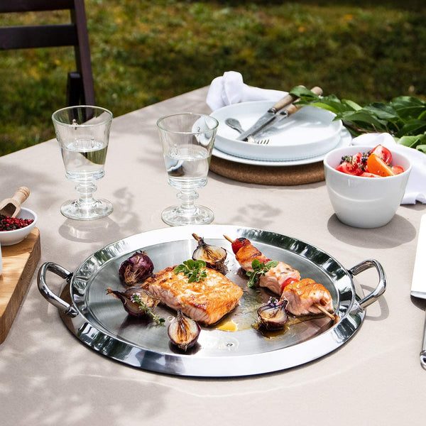 Cristel 18-10 Stainless Steel 13.5" Plancha grill with lid Fixedhandle - Extras