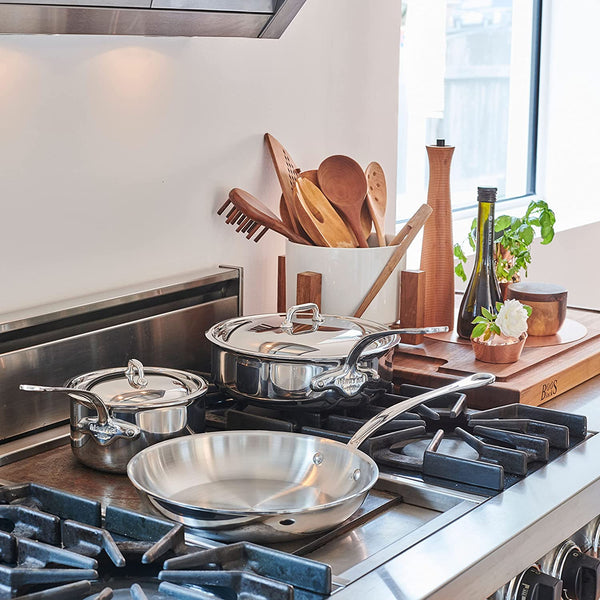 Mauviel M'Cook 5-Piece Cookware Set With Cast Stainless Steel Handles