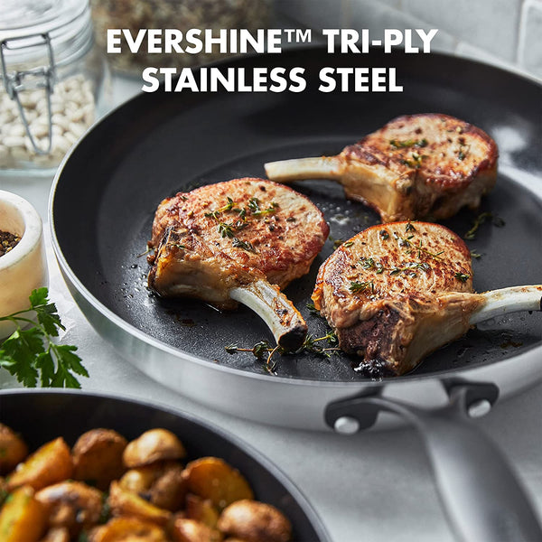 GreenPan Venice Pro Noir 13 Piece Cookware Pots and Pans Set, Matte Black Handle, Silver