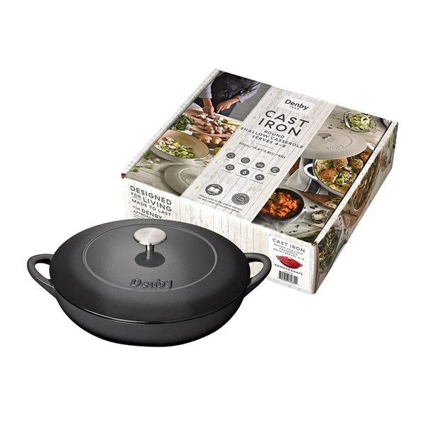 Denby Halo Cast Iron Medium, 3.8L Shallow Casserole