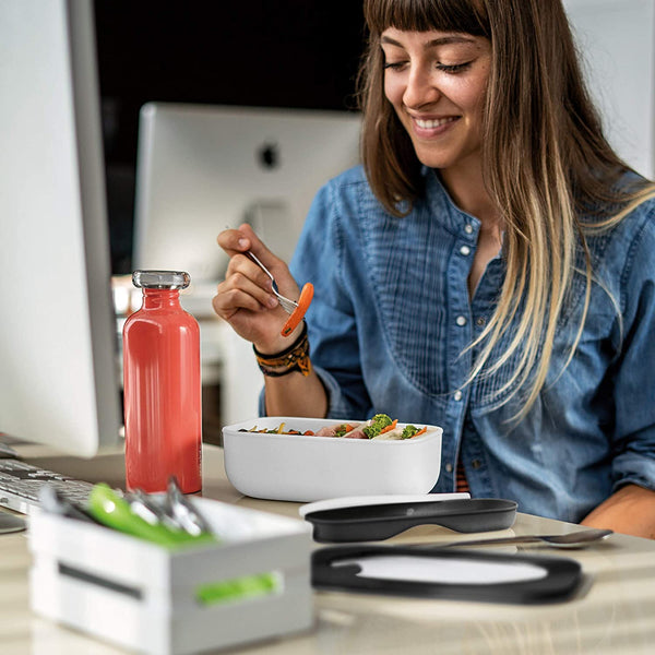 Guzzinchesi LUNCH BOX WITH CASE White 2,76x7,87x7,87 inches.