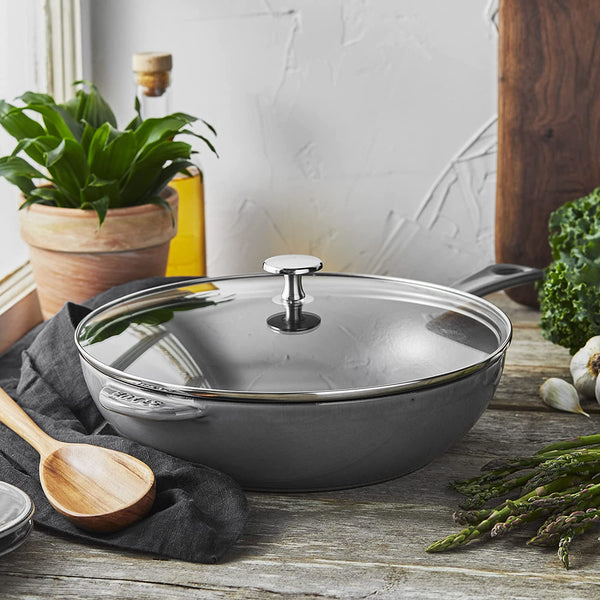 Staub Cast Iron 2.9-qt Daily Pan with Glass Lid - Graphite Grey