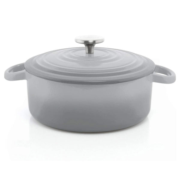Chantal 3 qt. Round Cast Iron Dutch Oven - Fade Grey
