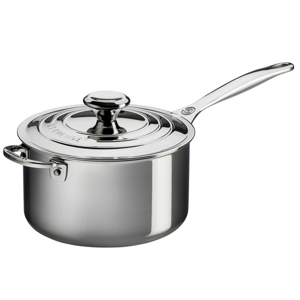 LE CREUSET 4-QUART STAINLESS STEEL SAUCEPAN