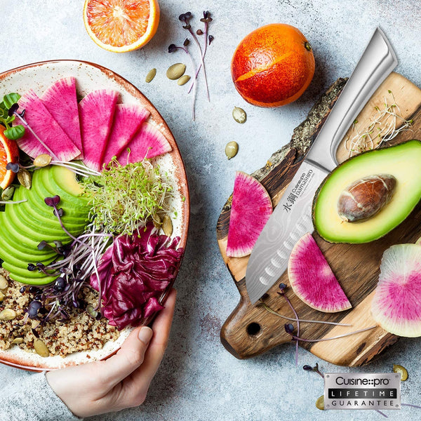 CUISINE PRO DAMASHIRO SANTOKU KNIFE 14CM