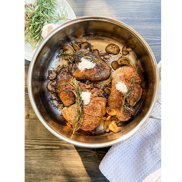 Black Cube Stainless-Steel 7-Piece Set Pots and Pans Set, Professional Grade 