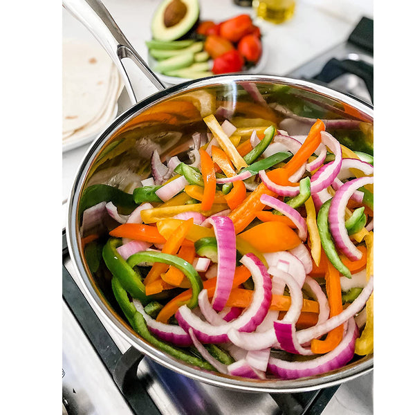 Black Cube 12.5-Inch Stainless Steel Cookware, Fry Pan