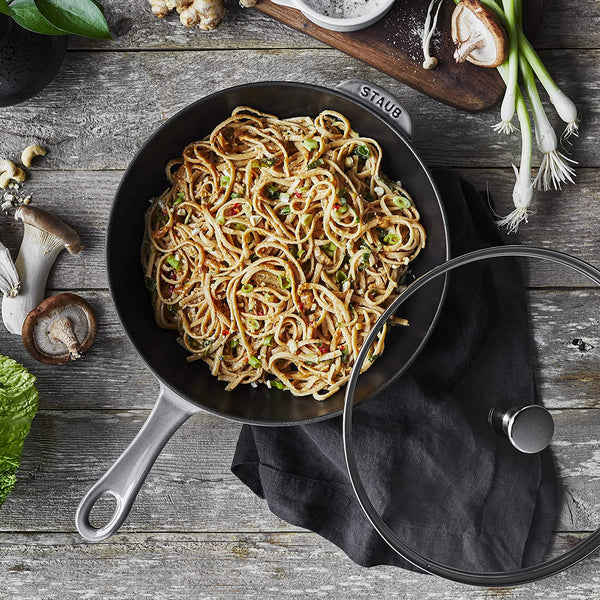 Staub Cast Iron 2.9-qt Daily Pan with Glass Lid - Graphite Grey