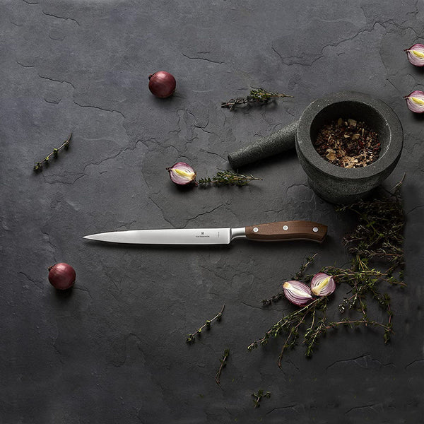 Victorinox Slicing, Forged, 8" Straight Blade, Black