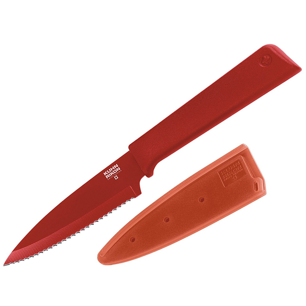 KUHN RIKON COLORI®+ SERRATED PARING KNIFE - RED