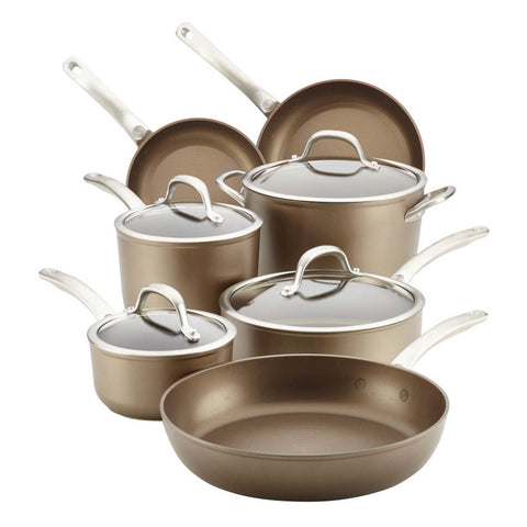 CIRCULON ULTIMUM FORGED ALUMINUM 11-PIECE NONSTICK COOKWARE SET - NUTMEG