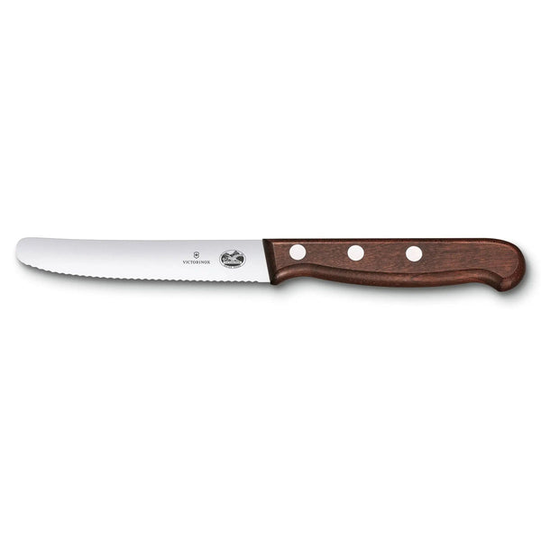 Victorinox Utility, 4.25" Serrated, Round Blade, Wood