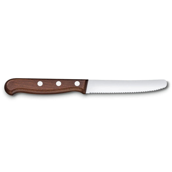 Victorinox Utility, 4.25" Serrated, Round Blade, Wood