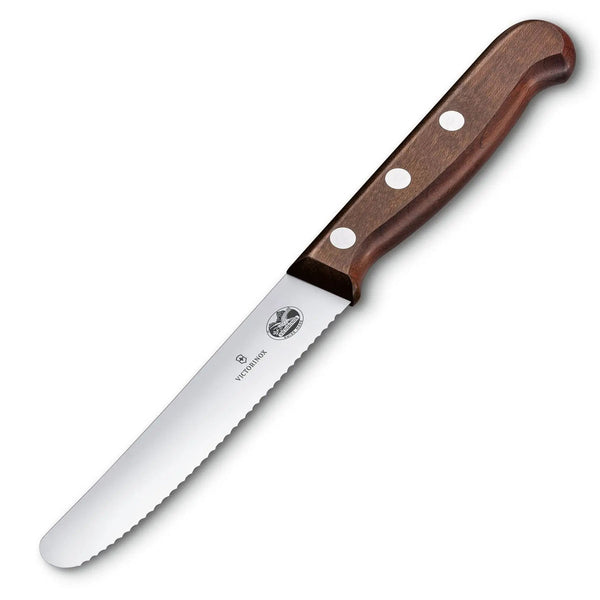 Victorinox Utility, 4.25" Serrated, Round Blade, Wood