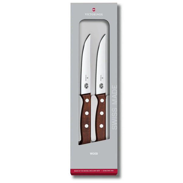 Victorinox Sets, 2-Piece Steak Set (4.75" Straight, Spear Point), Wood