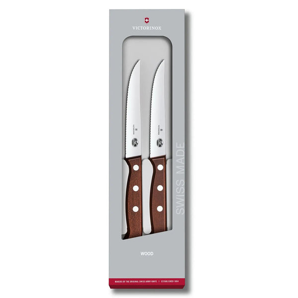 Victorinox Sets, 2-Piece Steak Set (4.75" Serrated, Spear Point), Wood