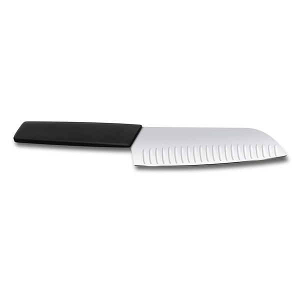 Victorinox Santoku, Swiss Modern, 7" Granton Blade, Black
