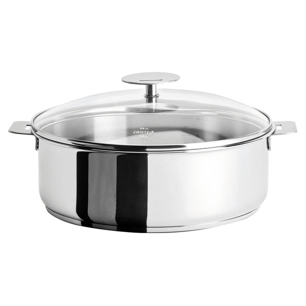 CRISTEL CASTELINE DETACHABLE HANDLE 5-QUART SAUTE PAN WITH DOMED GLASS LID