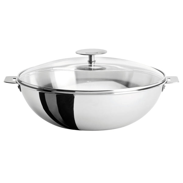 CRISTEL CASTELINE DETACHABLE HANDLE 4-QUART WOK WITH DOMED GLASS LID