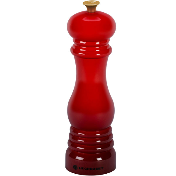 LE CREUSET SALT MILL WITH GOLD KNOB, 8-INCH - CERISE