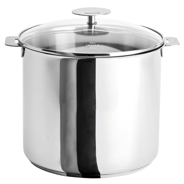 CRISTEL MUTINE DETACHABLE HANDLE 10-QUART STOCKPOT WITH DOMED GLASS LID