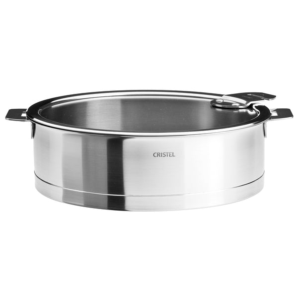 CRISTEL STRATE DETACHABLE HANDLE 3-QUART SAUTE PAN WITH FLAT GLASS LID