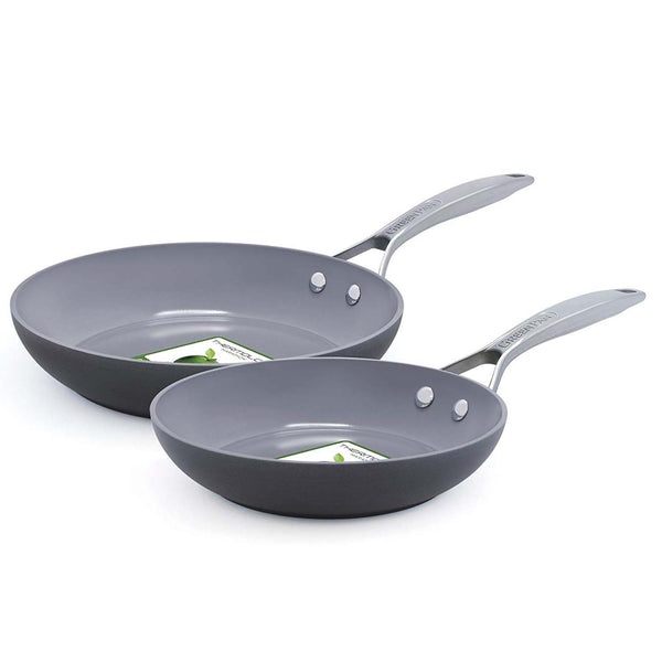 GREEN PAN PARIS PRO CERAMIC NON-STICK 2-PIECE OPEN FRYPAN SET
