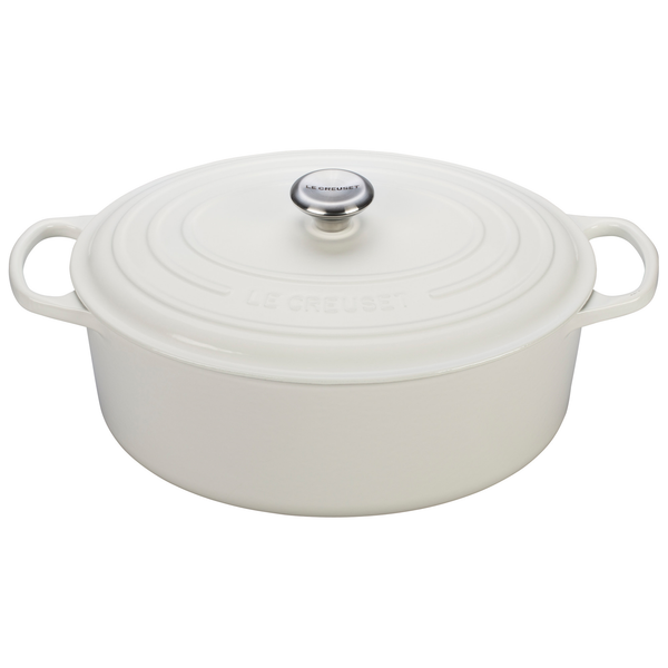 LE CREUSET 9.5-QUART OVAL DUTCH OVEN - WHITE
