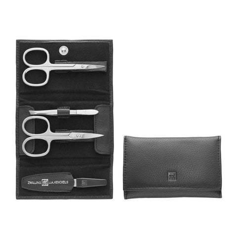 Zwilling J.A. Henckels Classic Inox 4pc Black Leather Manicure Set