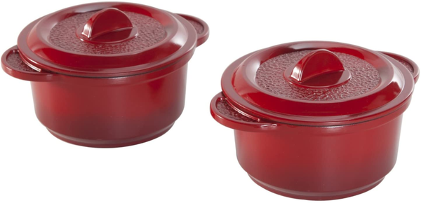 Nordic Ware Pro Cast Traditions Mini Cocottes, Set of Two, 12-Ounce, Cranberry
