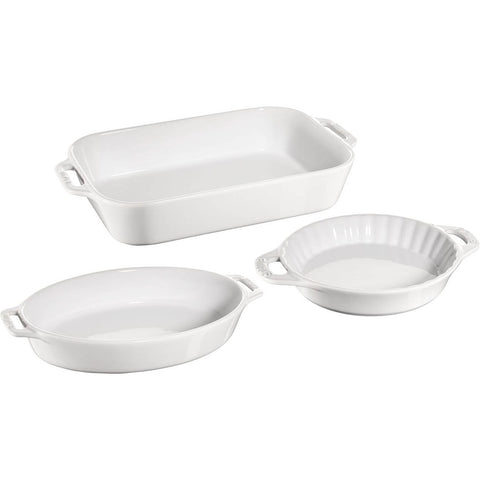 Staub  3-pc Mixed Baking Dish Set - White